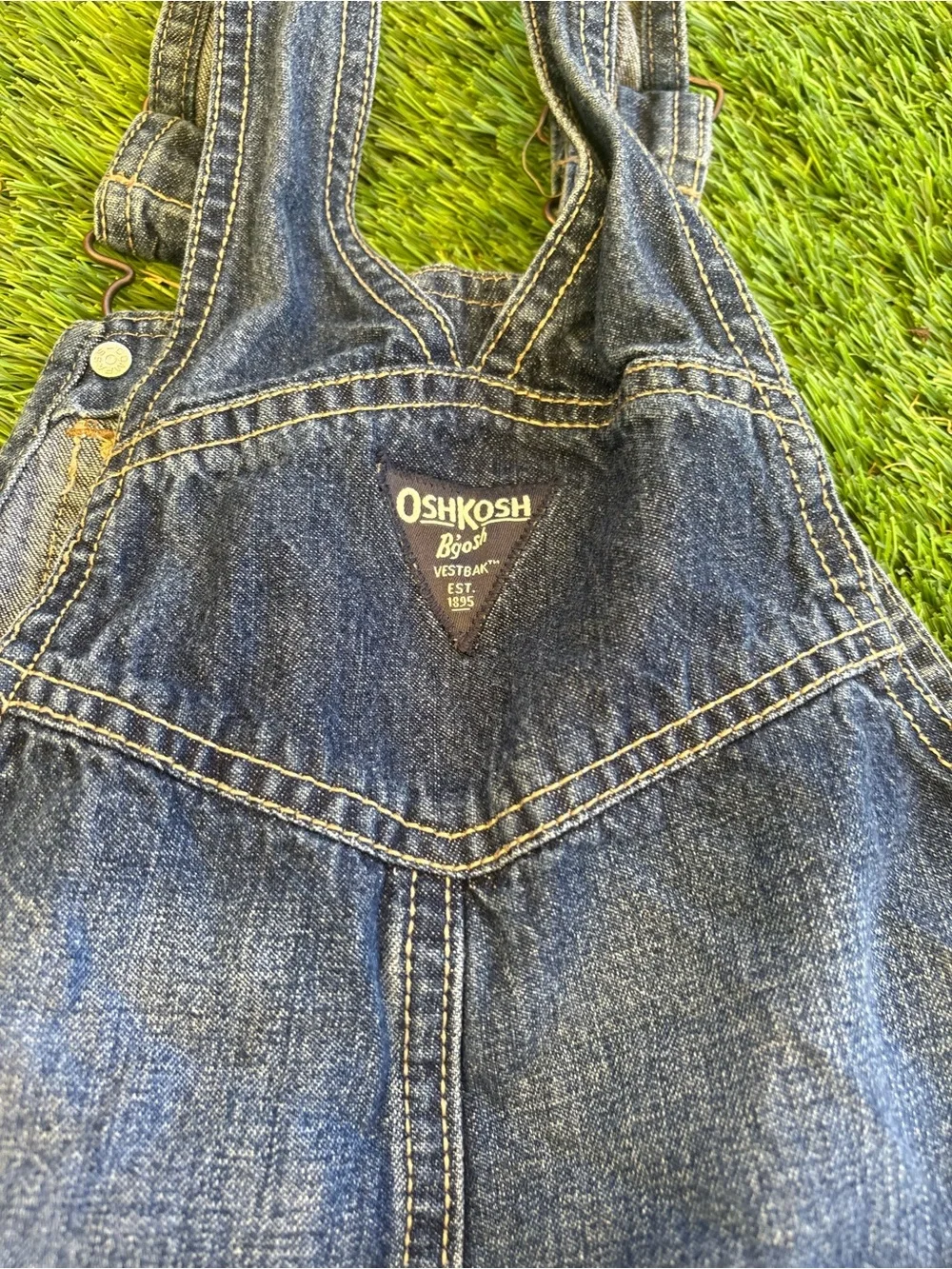 OshKosh B'gosh Vintage-Style Denim Short Overalls - Blue